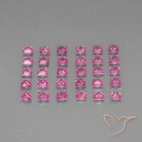 Gemme di Zaffiro Rosa scuro naturale da 4.85 ct, Quadrato, VVS-VS