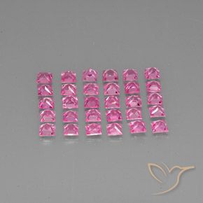 Gemme di Zaffiro Rosa scuro naturale da 5.01 ct, Quadrato, VVS-VS