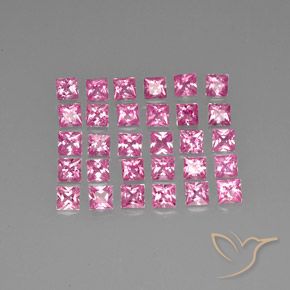 Gemme di Zaffiro Rosa porpora reale naturale da 5.67 ct, Quadrato, VVS-VS