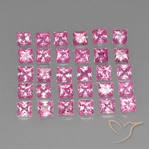 Gemme di Zaffiro Rosa porpora reale naturale da 5.67 ct, Quadrato, VVS-VS