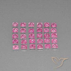 Gemme di Zaffiro Rosa porpora reale naturale da 5.67 ct, Quadrato, VVS-VS
