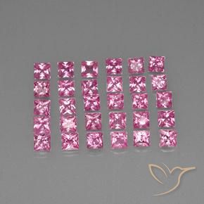 Gemme di Zaffiro Rosa medio naturale da 5.70 ct, Quadrato, VVS-VS