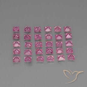 Gemme di Zaffiro Rosa medio naturale da 5.70 ct, Quadrato, VVS-VS