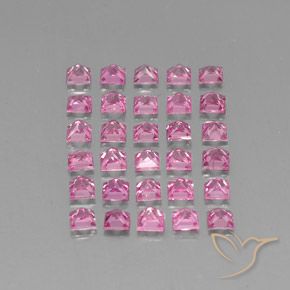 Gemme di Zaffiro Rosa medio naturale da 5.34 ct, Quadrato, VVS-VS