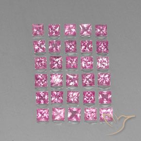 Gemme di Zaffiro Rosa porpora reale naturale da 4.82 ct, Quadrato, VVS-VS