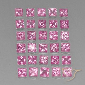 Gemme di Zaffiro Rosa porpora reale naturale da 4.82 ct, Quadrato, VVS-VS