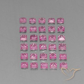 Gemme di Zaffiro Rosa porpora reale naturale da 4.82 ct, Quadrato, VVS-VS