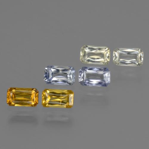 Zaffiro naturale multicolore da 1,98 ct, taglio smeraldo, VS