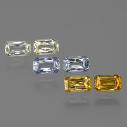 Zaffiro naturale multicolore da 1,98 ct, taglio smeraldo, VS