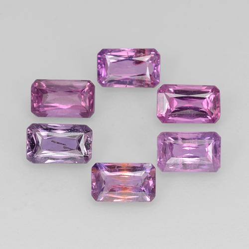 Zaffiro naturale multicolore da 2,16 ct, taglio smeraldo, VS