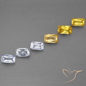 Zaffiro naturale multicolore da 2,05 ct, taglio smeraldo, VS