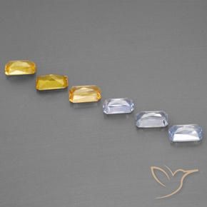 Zaffiro naturale multicolore da 2,05 ct, taglio smeraldo, VS