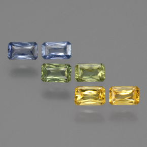Zaffiro naturale multicolore da 2,06 ct, taglio smeraldo, VS