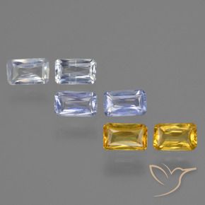 Zaffiro naturale multicolore da 2,11 ct, taglio smeraldo, VS