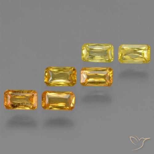 Zaffiro naturale giallo da 1,86 ct, taglio smeraldo, VS