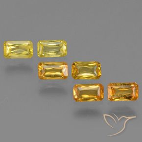 Zaffiro naturale giallo da 1,86 ct, taglio smeraldo, VS