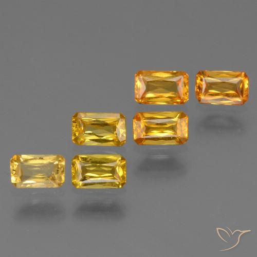 Zaffiro naturale giallo da 1,95 ct, taglio smeraldo, VS