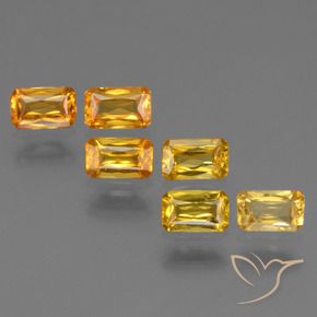 Zaffiro naturale giallo da 1,95 ct, taglio smeraldo, VS