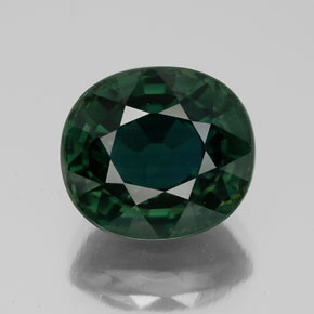Zaffiro naturale verde da 5,99 ct, taglio ovale, VVS