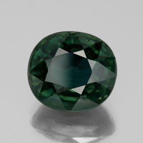 Zaffiro naturale verde da 5,99 ct, taglio ovale, VVS