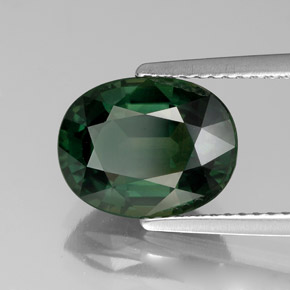 Zaffiro naturale verde da 4,29 ct, taglio ovale, VVS