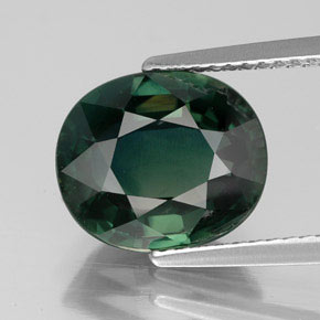 Zaffiro naturale verde da 5,15 ct, taglio ovale, VVS-VS