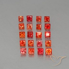Zaffiro naturale arancione da 3,03 ct, quadrato, VVS-VS
