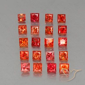 Zaffiro naturale arancione da 3,03 ct, quadrato, VVS-VS