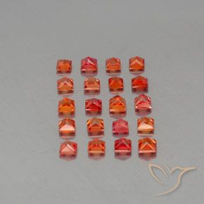 Zaffiro naturale arancione da 3,03 ct, quadrato, VVS-VS