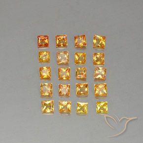 Zaffiro naturale arancione da 2,50 ct, quadrato, VVS-VS