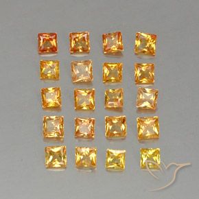 Zaffiro naturale arancione da 2,50 ct, quadrato, VVS-VS