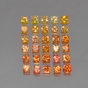 Zaffiro naturale arancione da 4,19 ct, quadrato, VVS-VS