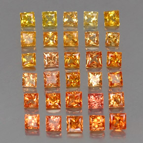 Zaffiro naturale arancione da 4,19 ct, quadrato, VVS-VS