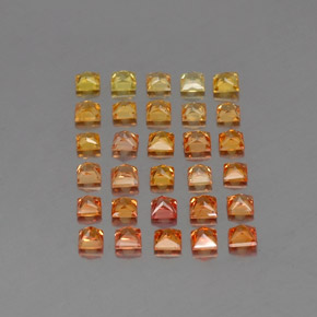 Zaffiro naturale arancione da 4,19 ct, quadrato, VVS-VS