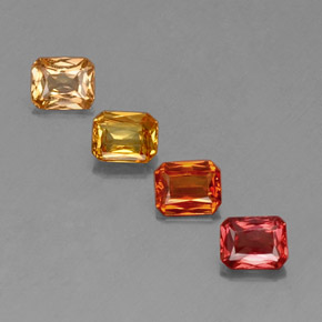 Zaffiro naturale multicolore da 2,17 ct, taglio smeraldo, VS