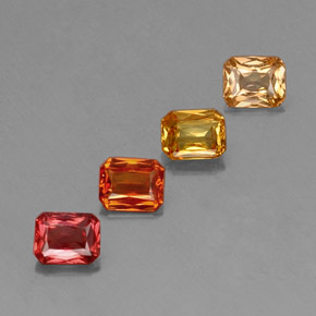 Zaffiro naturale multicolore da 2,17 ct, taglio smeraldo, VS