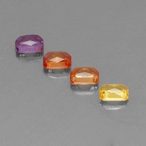 Zaffiro naturale multicolore da 2,22 ct, taglio smeraldo, VS