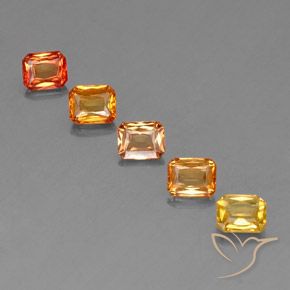 Zaffiro naturale arancione da 2,88 ct, taglio smeraldo, VS
