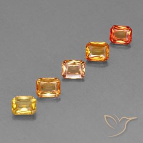 Zaffiro naturale arancione da 2,88 ct, taglio smeraldo, VS