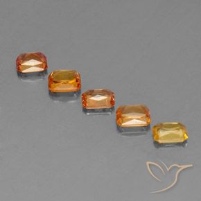 Zaffiro naturale arancione da 2,88 ct, taglio smeraldo, VS