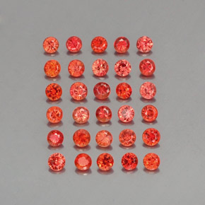 Zaffiro naturale arancione da 3,37 ct, taglio rotondo, VVS-VS