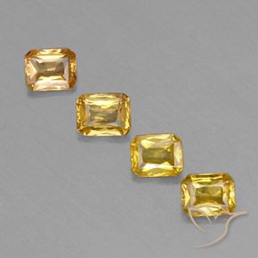 Zaffiro naturale giallo da 1,93 ct, taglio smeraldo, VS