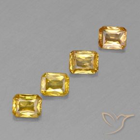 Zaffiro naturale giallo da 1,93 ct, taglio smeraldo, VS