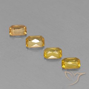 Zaffiro naturale giallo da 1,93 ct, taglio smeraldo, VS