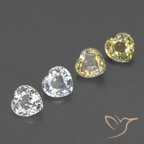 Gemme di Zaffiro Multicolore naturale da 1.33 ct, Cuore, VVS