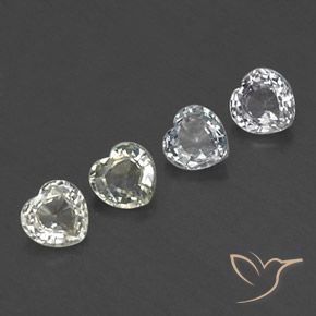 Gemme di Zaffiro Bianco caldo naturale da 1.26 ct, Cuore, VVS-VS