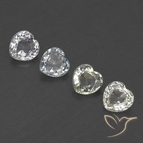 Gemme di Zaffiro Bianco caldo naturale da 1.26 ct, Cuore, VVS-VS