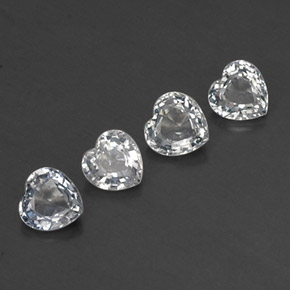 Zaffiro naturale bianco da 1,27 ct, a forma di cuore, VVS-VS