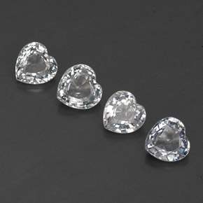 Zaffiro naturale bianco da 1,27 ct, a forma di cuore, VVS-VS