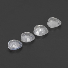 Zaffiro naturale bianco da 1,27 ct, a forma di cuore, VVS-VS